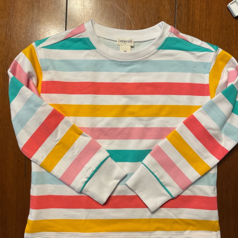 Crewcuts Multicolor Striped Long Sleeve light weight sweat shirt